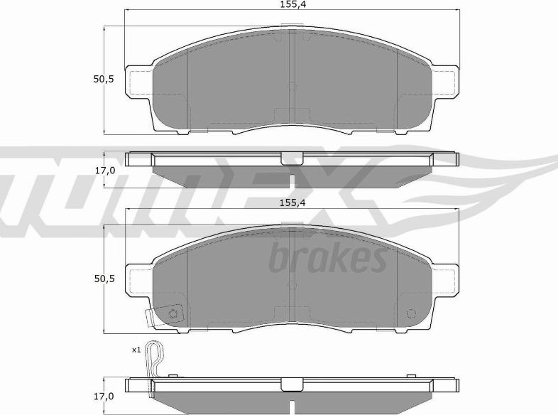 TOMEX brakes TX 19-37 - Brake Pad Set, disc brake autospares.lv