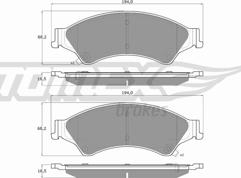 TOMEX brakes TX 19-22 - Brake Pad Set, disc brake autospares.lv