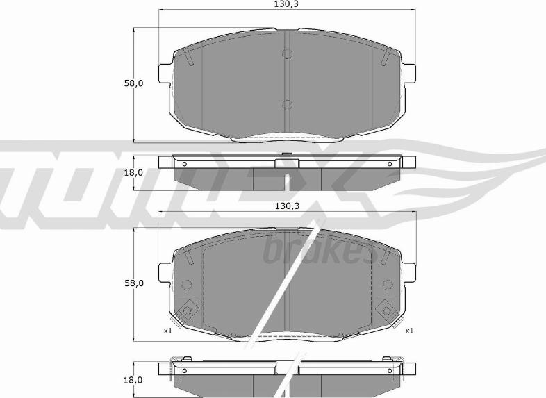 TOMEX brakes TX 14-991 - Brake Pad Set, disc brake autospares.lv