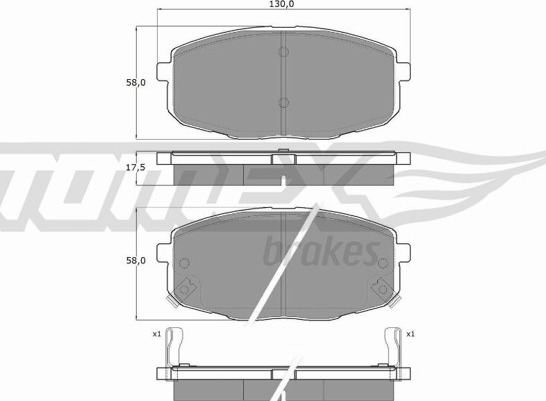 TOMEX brakes TX 14-99 - Brake Pad Set, disc brake autospares.lv