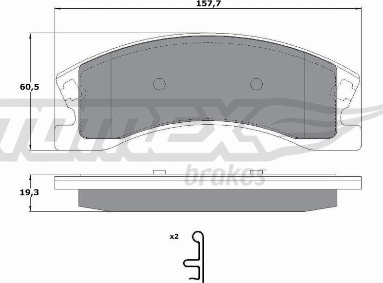 TOMEX brakes TX 14-91 - Brake Pad Set, disc brake autospares.lv
