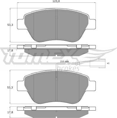 TOMEX brakes TX 14-44 - Brake Pad Set, disc brake autospares.lv