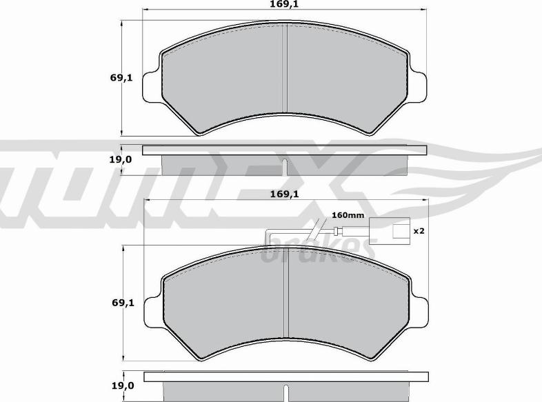 TOMEX brakes TX 14-401 - Brake Pad Set, disc brake autospares.lv