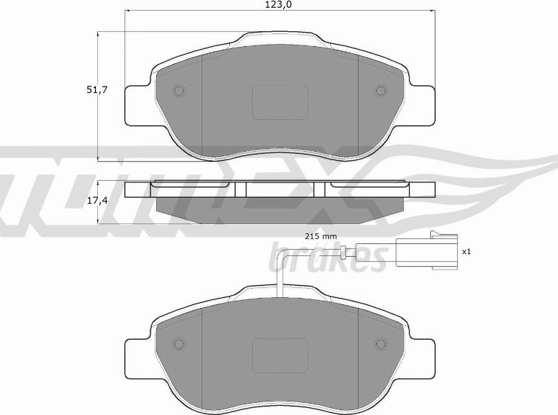 TOMEX brakes TX 14-42 - Brake Pad Set, disc brake autospares.lv