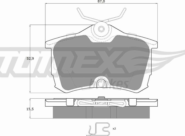 TOMEX brakes TX 14-51 - Brake Pad Set, disc brake autospares.lv