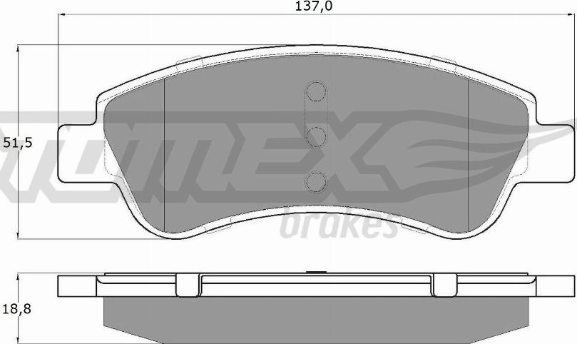 TOMEX brakes TX 14-64 - Brake Pad Set, disc brake autospares.lv