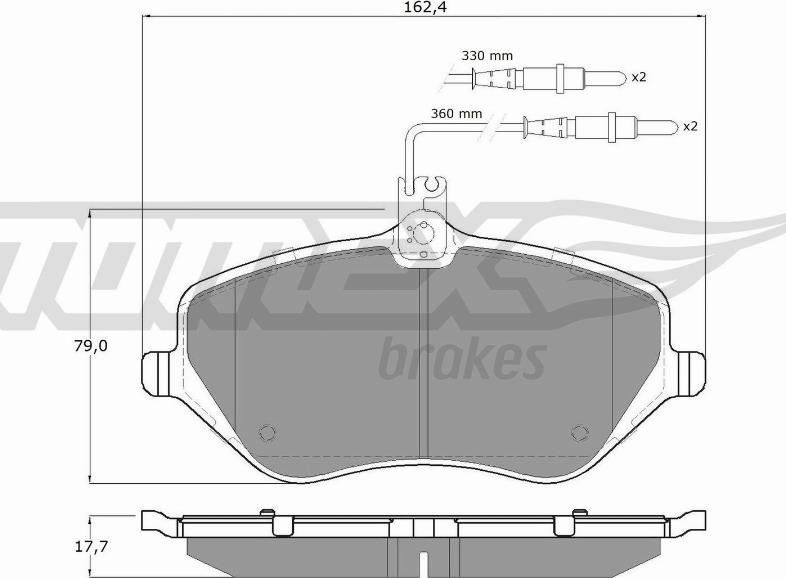 TOMEX brakes TX 14-68 - Brake Pad Set, disc brake autospares.lv