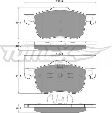 TOMEX brakes TX 14-04 - Brake Pad Set, disc brake autospares.lv