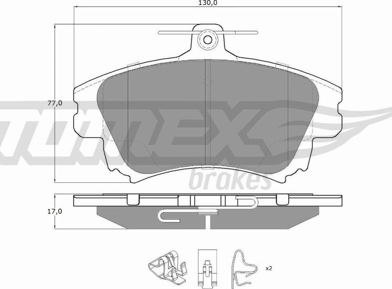 TOMEX brakes TX 14-03 - Brake Pad Set, disc brake autospares.lv