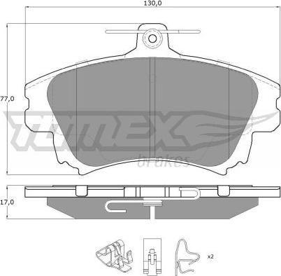 TOMEX brakes TX 14-03 - Brake Pad Set, disc brake autospares.lv