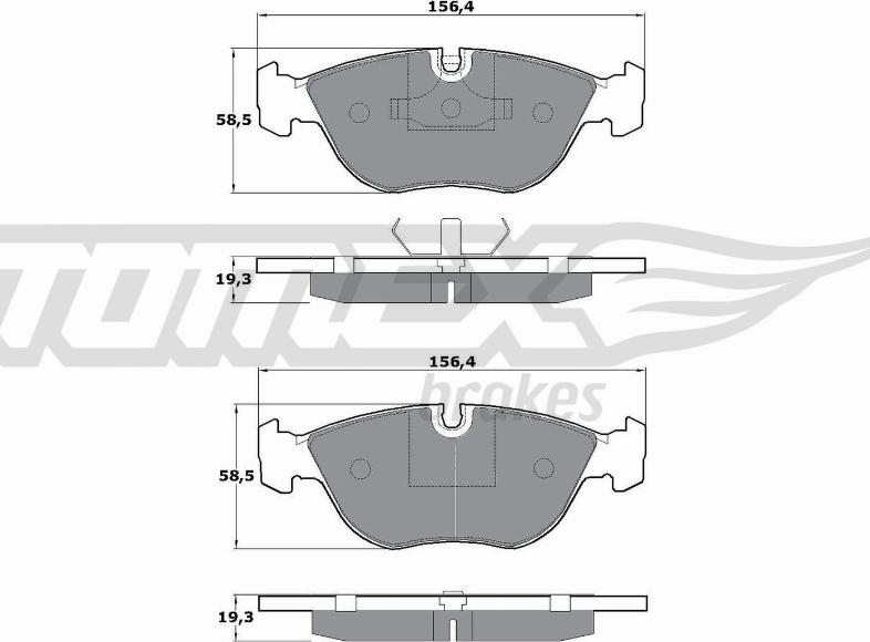 TOMEX brakes TX 14-02 - Brake Pad Set, disc brake autospares.lv