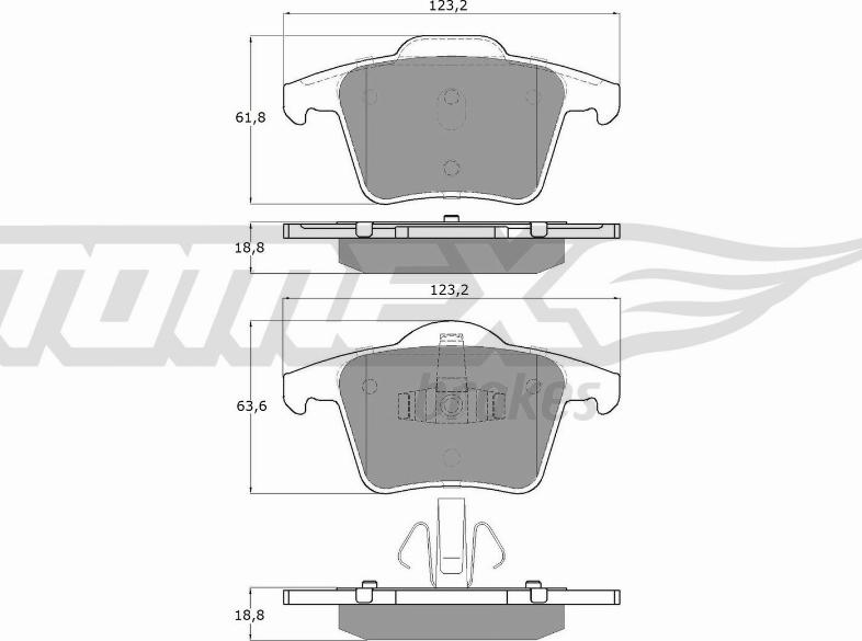 TOMEX brakes TX 14-07 - Brake Pad Set, disc brake autospares.lv