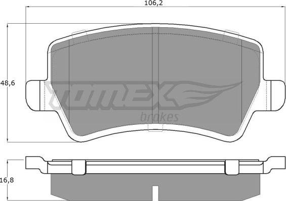 TOMEX brakes TX 14-85 - Brake Pad Set, disc brake autospares.lv