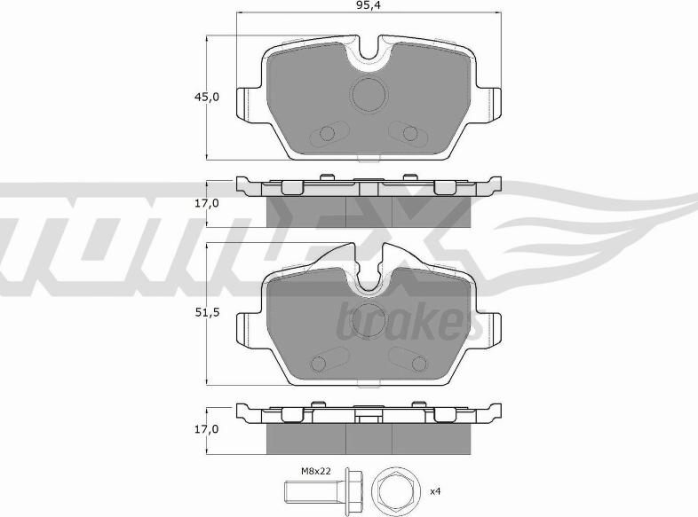 TOMEX brakes TX 14-34 - Brake Pad Set, disc brake autospares.lv
