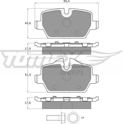 TOMEX brakes TX 14-34 - Brake Pad Set, disc brake autospares.lv