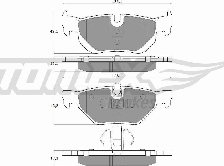TOMEX brakes TX 14-36 - Brake Pad Set, disc brake autospares.lv