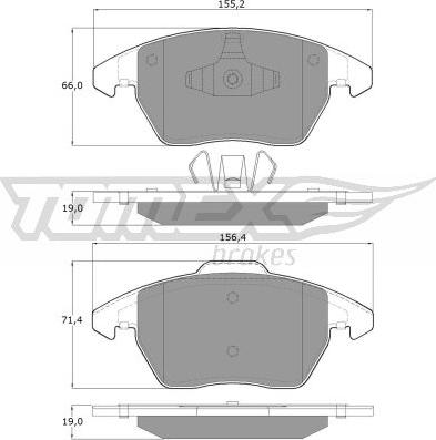 TOMEX brakes TX 14-38 - Brake Pad Set, disc brake autospares.lv