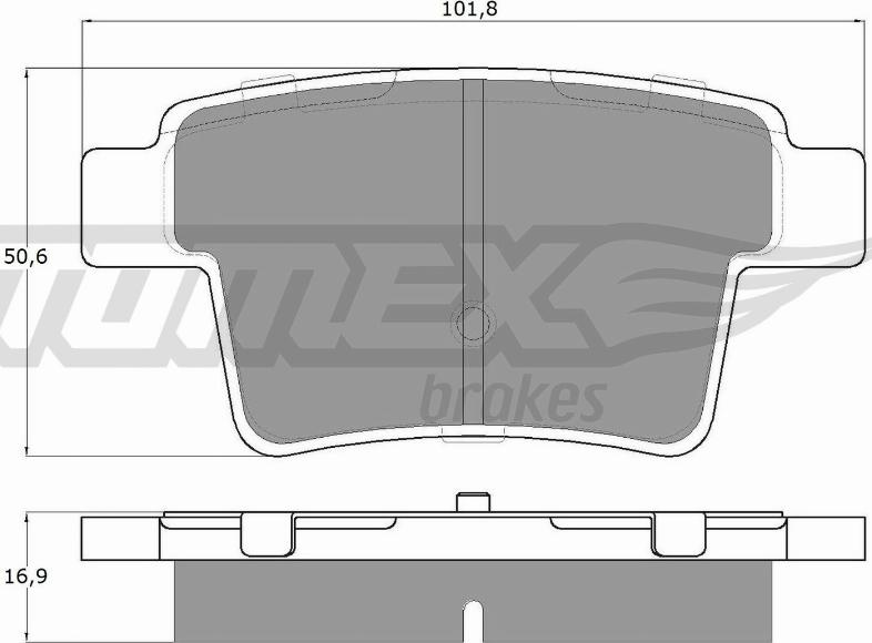 TOMEX brakes TX 14-74 - Brake Pad Set, disc brake autospares.lv