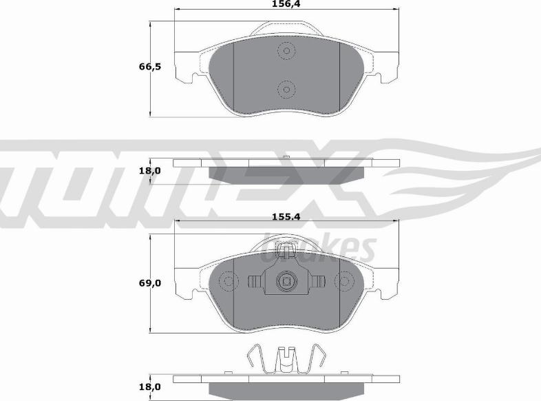 TOMEX brakes TX 14-71 - Brake Pad Set, disc brake autospares.lv