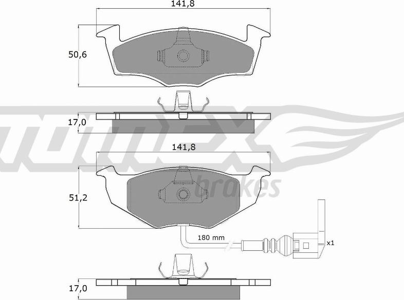 TOMEX brakes TX 14-78 - Brake Pad Set, disc brake autospares.lv