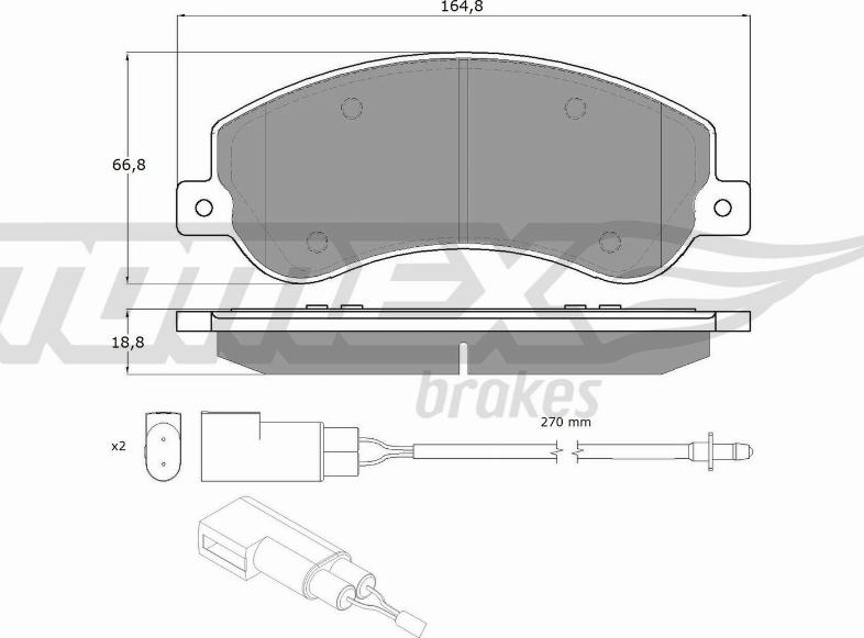 TOMEX brakes TX 14-77 - Brake Pad Set, disc brake autospares.lv