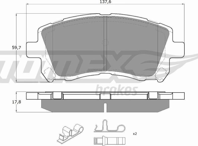 TOMEX brakes TX 15-45 - Brake Pad Set, disc brake autospares.lv