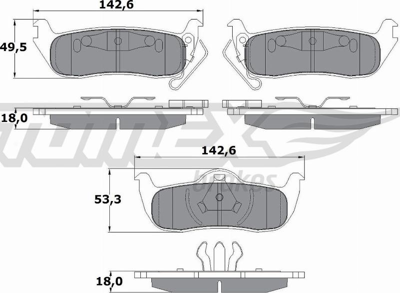 TOMEX brakes TX 15-48 - Brake Pad Set, disc brake autospares.lv