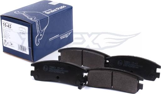 TOMEX brakes TX 15-43 - Brake Pad Set, disc brake autospares.lv