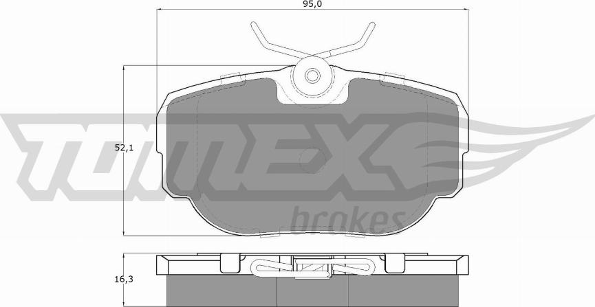 TOMEX brakes TX 15-59 - Brake Pad Set, disc brake autospares.lv