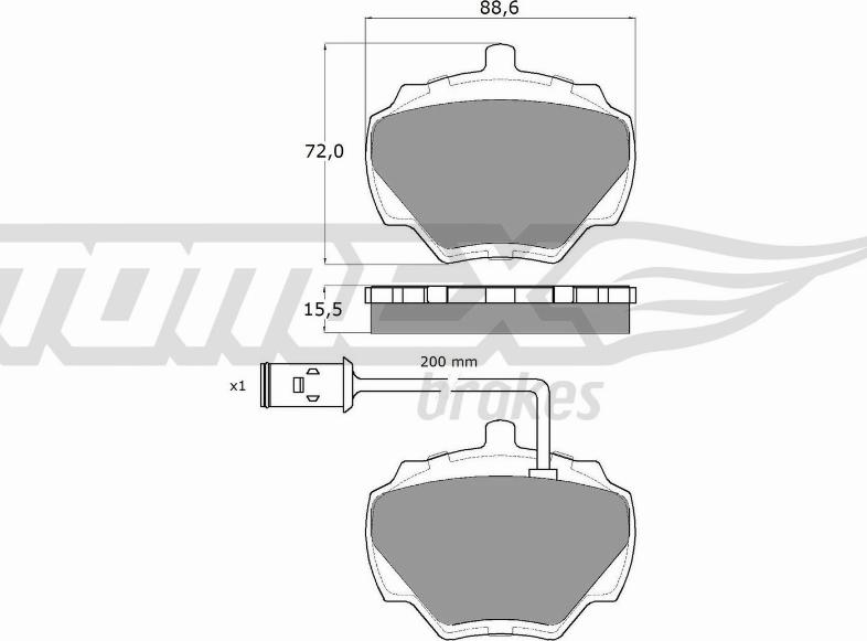 TOMEX brakes TX 15-50 - Brake Pad Set, disc brake autospares.lv