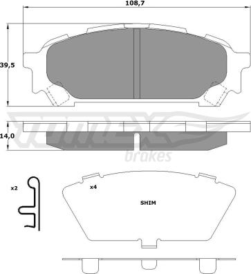 TOMEX brakes TX 15-60 - Brake Pad Set, disc brake autospares.lv