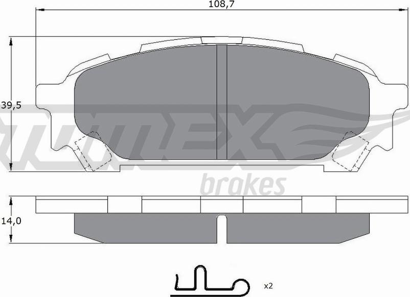 TOMEX brakes TX 15-60 - Brake Pad Set, disc brake autospares.lv