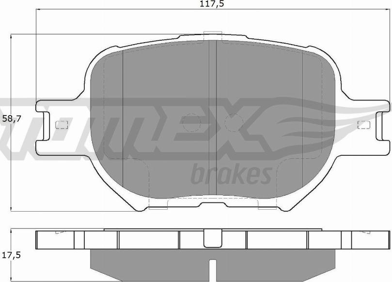 TOMEX brakes TX 15-62 - Brake Pad Set, disc brake autospares.lv