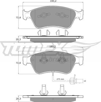 TOMEX brakes TX 15-10 - Brake Pad Set, disc brake autospares.lv