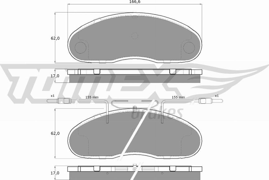 TOMEX brakes TX 15-18 - Brake Pad Set, disc brake autospares.lv