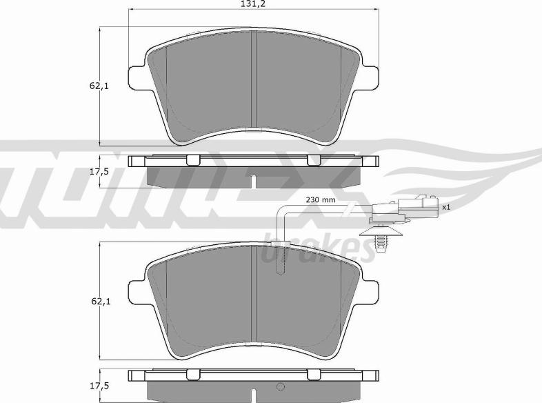 TOMEX brakes TX 15-841 - Brake Pad Set, disc brake autospares.lv