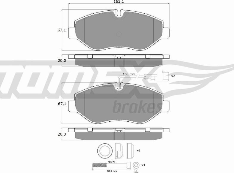 TOMEX brakes TX 15-861 - Brake Pad Set, disc brake autospares.lv