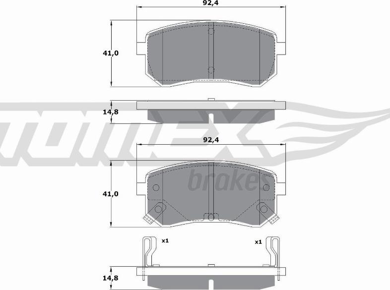 TOMEX brakes TX 15-80 - Brake Pad Set, disc brake autospares.lv