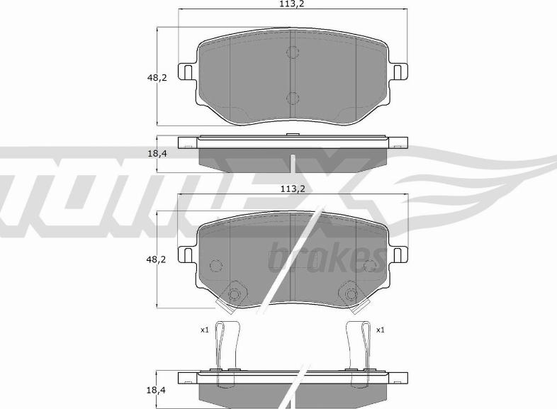 TOMEX brakes TX 15-87 - Brake Pad Set, disc brake autospares.lv