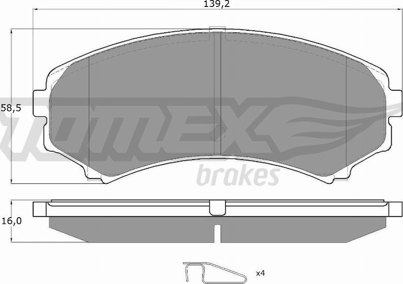 TOMEX brakes TX 15-33 - Brake Pad Set, disc brake autospares.lv