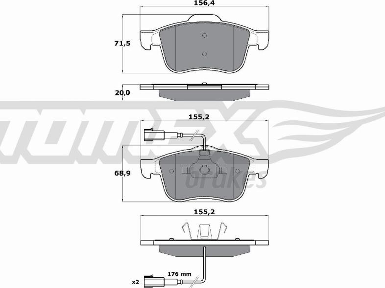 TOMEX brakes TX 15-25 - Brake Pad Set, disc brake autospares.lv