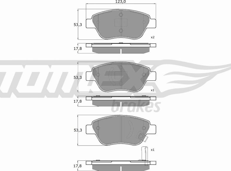 TOMEX brakes TX 15-20 - Brake Pad Set, disc brake autospares.lv