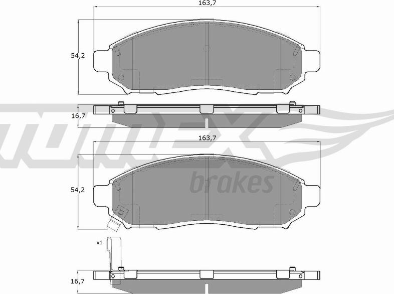 TOMEX brakes TX 15-28 - Brake Pad Set, disc brake autospares.lv