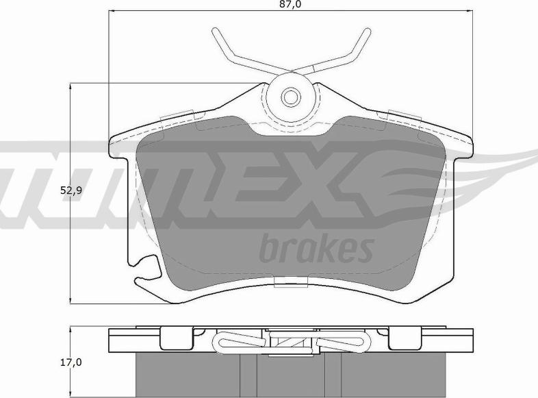 TOMEX brakes TX 15-22 - Brake Pad Set, disc brake autospares.lv