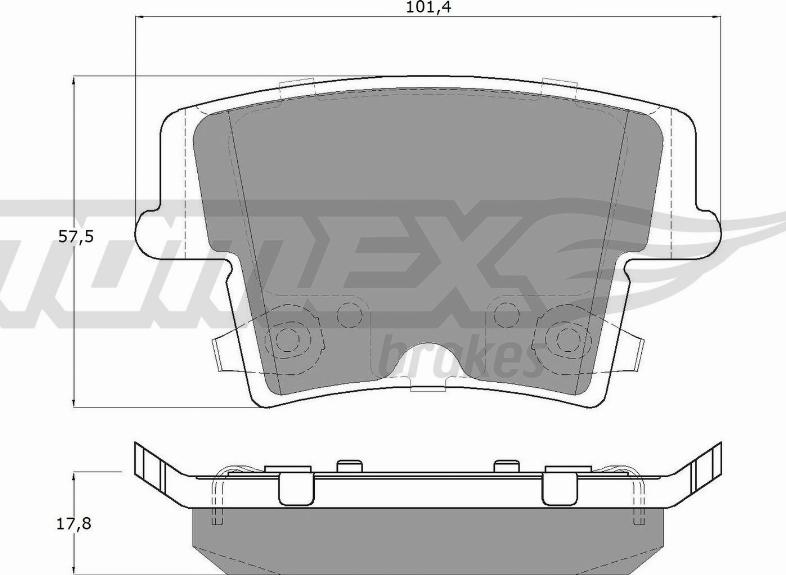 TOMEX brakes TX 15-72 - Brake Pad Set, disc brake autospares.lv