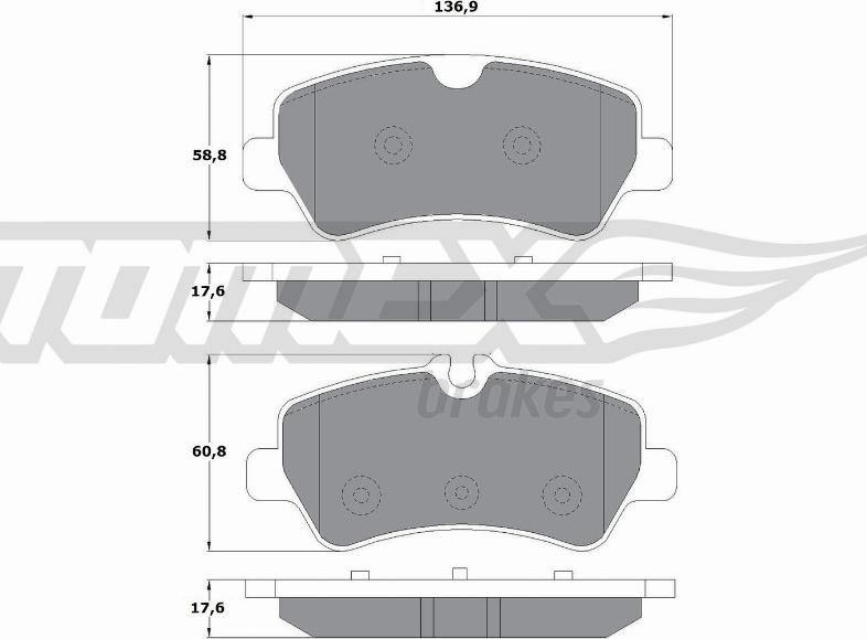 TOMEX brakes TX 16-96 - Brake Pad Set, disc brake autospares.lv