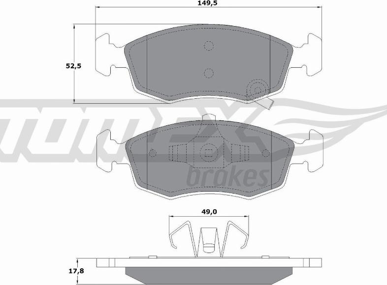 TOMEX brakes TX 16-90 - Brake Pad Set, disc brake autospares.lv