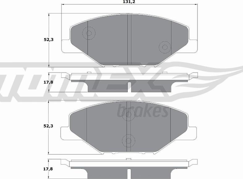 TOMEX brakes TX 16-98 - Brake Pad Set, disc brake autospares.lv