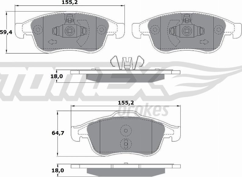 TOMEX brakes TX 16-41 - Brake Pad Set, disc brake autospares.lv