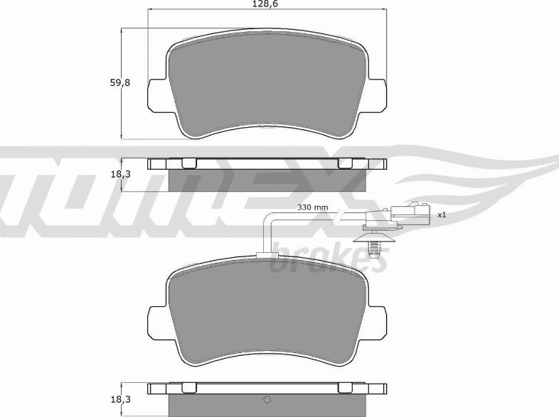 TOMEX brakes TX 16-48 - Brake Pad Set, disc brake autospares.lv